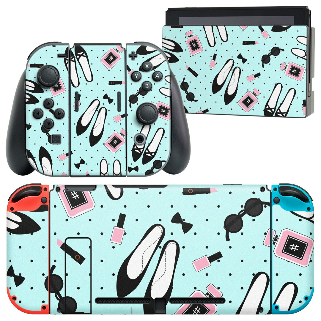 igsticker Nintendo Switch 用 デザインスキンシール 任天堂 ニンテンドー スイッチ 専用 本体ドック Joy-Con Joycon ジョイコン 専用 ゲーム機 カバー アクセサリー フィルム ステッカー 012578 くつ　おしゃれ　サングラス