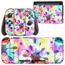 igsticker Nintendo Switch 用 デザインスキンシール 任天堂 ニンテンドー スイッチ 専用 本体ドック Joy-Con Joycon ジョイコン 専用 ゲーム機 カバー アクセサリー フィルム ステッカー 012603 カラフル ペイント 花火