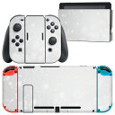 igsticker Nintendo Switch 用 デザインスキンシール 任天堂 ニンテンドー スイッチ 専用 本体ドック Joy-Con Joycon ジョイコン 専用 ゲーム機 カバー アクセサリー フィルム ステッカー 012608 雪 結晶 綺麗(2)