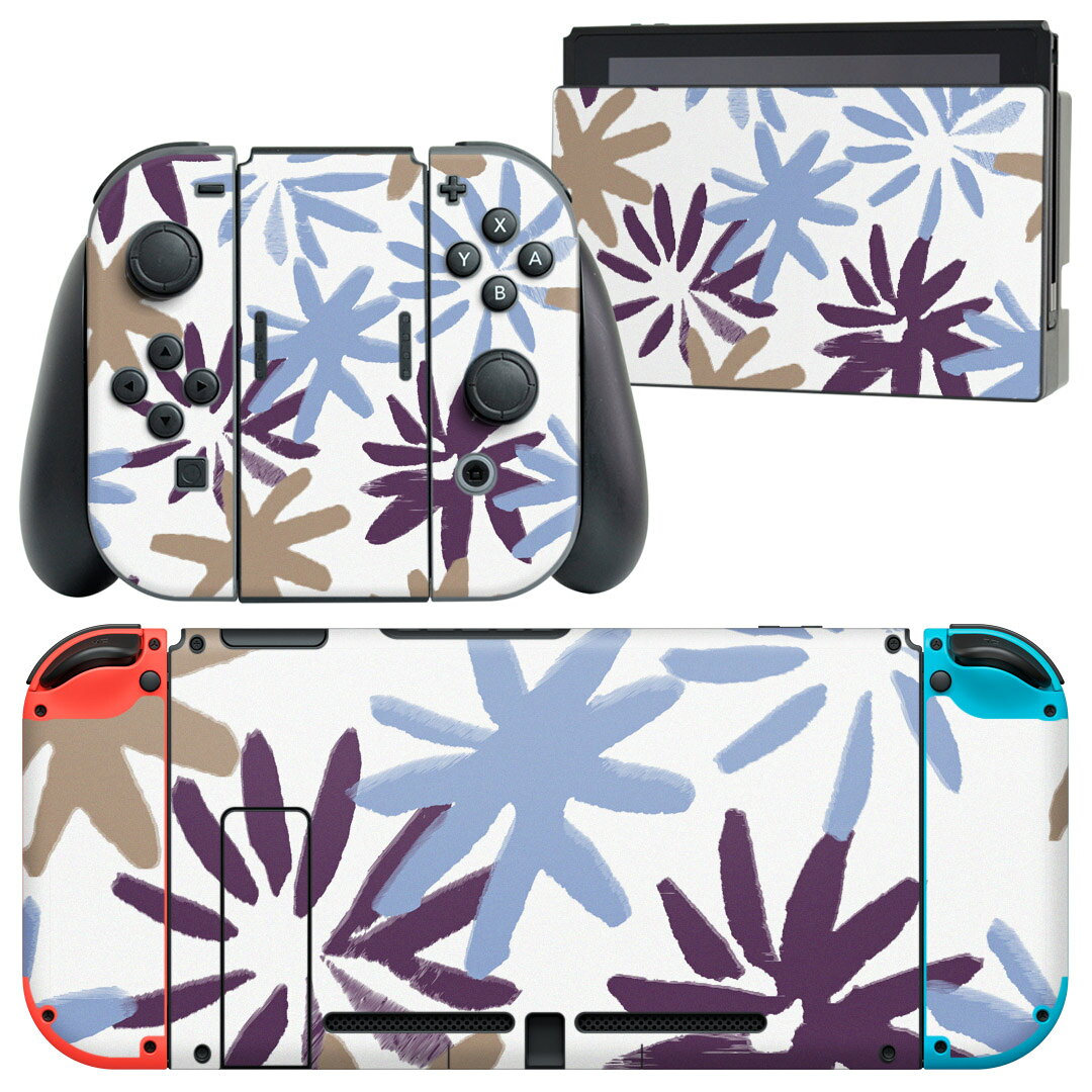 製品名 Nintendo Switch 本体裏面＆ドック正面＆ジョイコン専用 デザインスキンシール セット内容 Nintendo Switch 本体＆ドック＆ジョイコン用スキンシール（各1枚） ニンテンドースイッチ専用です。携帯機のSwitch LiteやProコンには対応していません。 商品特徴 再剥離性シートを素材に採用し、細かな位置調整がしやすく貼り直しが容易です。専用の業務プリンターを使い、商品画像と遜色のない美しい印刷仕上がり。 注意事項 画像はサンプルですので、ご覧の環境によっては多少色味に違いを感じる場合がございます。 イメージと違った、モニターと色味が異なるという理由での交換や返金はご対応出来かねます。スキンシールのみの販売で、ニンテンドースイッチ本体などは付属しません。シワができた場合、ドライヤーなどで軽く温め、外側に向けてシワを伸ばすように貼ってください。初回貼付時の位置調整や貼り直しは可能ですが、しっかりと押し付けて接着させた後の再剥離、再利用は保証しておりません。また接着部に油分や汚れが付着しますと角の部分は剥がれやすくなりますので、貼付時はあまり触れないようにご注意ください。無地のセミグロスシートにデザインをプリントした商品で、デコなどの加工はございません。 凹凸や光沢があるように見えたり布地や金属を素材にしたように見える商品もありますが、デザインの図版によるものです。印刷時に微妙な画像のズレが生じる場合がございます。ご注文後に1点1点制作する受注生産品の為、不良品以外のご返品や交換は固くお断りします。当店における繰り返しの実機テストでは問題ありませんでしたが、経過年数や使用環境により、シールを剥がす際に本体の塗装が一部剥がれる可能性があります。恐れ入りますが、万が一そのような状況になった場合でも当店ではゲーム機本体の保証は出来かねますので、予めご理解の上お求めください。 商品発送 完全受注生産のハンドメイド商品となりますので、既製品と比べて発送までお時間を頂いています。 基本的に決済確認後2?3営業日、最大で10営業日での発送となります。繁忙期や休業日明けの場合はさらに時間がかかる場合があります。 その際には別途メールにてご連絡致します。メール便の場合、発送日から到着までに2?4日ほどかかる場合が多く、紛失などの保障もご対応できかねます。あらかじめご了承下さい。