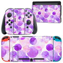 igsticker Nintendo Switch 用 デザインスキンシール 任天堂 ニンテンドー スイッチ 専用 本体ドック Joy-Con Joycon ジョイコン 専用 ゲーム機 カバー アクセサリー フィルム ステッカー 012784 水玉 ドット 水彩