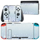 igsticker Nintendo Switch 用 デザインスキンシール 任天堂 ニンテンドー スイッチ 専用 本体ドック Joy-Con Joycon ジョイコン 専用 ゲーム機 カバー アクセサリー フィルム ステッカー 012826 雪 結晶 水色|詳細画像