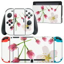 igsticker Nintendo Switch 用 デザインスキンシール 任天堂 ニンテンドー スイッチ 専用 本体ドック Joy-Con Joycon ジョイコン 専用 ゲーム機 カバー アクセサリー フィルム ステッカー 012850 桜 花 春