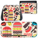 igsticker Nintendo Switch 用 デザインスキンシール 任天堂 ニンテンドー スイッチ 専用 本体ドック Joy-Con Joycon ジョイコン 専用 ゲーム機 カバー アクセサリー フィルム ステッカー 012906 ハンバーガー 食べ物 ポップ(2)