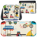igsticker Nintendo Switch 用 デザインスキンシール 任天堂 ニンテンドー スイッチ 専用 本体ドック Joy-Con Joycon ジョイコン 専用 ゲーム機 カバー アクセサリー フィルム ステッカー 013198 乗り物 自転車 車