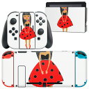 igsticker Nintendo Switch 用 デザインスキンシール 任天堂 ニンテンドー スイッチ 専用 本体ドック Joy-Con Joycon ジョイコン 専用 ゲーム機 カバー アクセサリー フィルム ステッカー 013247 女性 女の子 イラスト(2)