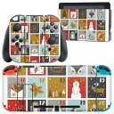 igsticker Nintendo Switch 用 デザインスキンシール 任天堂 ニンテンドー スイッチ 専用 本体ドック Joy-Con Joycon ジョイコン 専用 ゲーム機 カバー アクセサリー フィルム ステッカー 013402 雪だるま サンタ クリスマス(2)