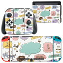 igsticker Nintendo Switch 用 デザインスキンシール 任天堂 ニンテンドー スイッチ 専用 本体ドック Joy-Con Joycon ジョイコン 専用 ゲーム機 カバー アクセサリー フィルム ステッカー 013457 英語　数字　吹き出し