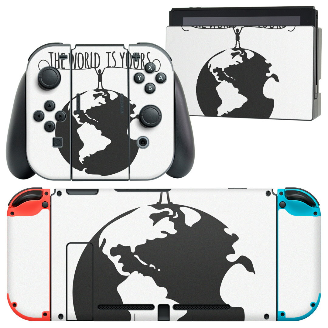 igsticker Nintendo Switch 用 デザインスキンシール 任天堂 ニンテンドー スイッチ 専用 本体ドック Joy-Con Joycon ジョイコン 専用 ゲーム機 カバー アクセサリー フィルム ステッカー 013519 地球 人間