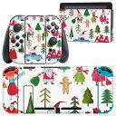 igsticker Nintendo Switch 用 デザインスキンシール 任天堂 ニンテンドー スイッチ 専用 本体ドック Joy-Con Joycon ジョイコン 専用 ゲーム機 カバー アクセサリー フィルム ステッカー 013569 クリスマス サンタ