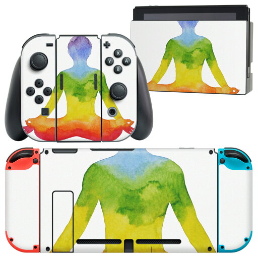 igsticker Nintendo Switch 用 デザインスキンシール 任天堂 ニンテンドー スイッチ 専用 本体ドック Joy-Con Joycon ジョイコン 専用 ゲーム機 カバー アクセサリー フィルム ステッカー 013584 ヨガ 虹 カラフル igsticker Nintendo Switch 用 デザインスキンシール 任天堂 ニンテンドー スイッチ 専用 本体ドック Joy-Con Joycon ジョイコン 専用 ゲーム機 カバー アクセサリー フィルム ステッカー 013584 ヨガ 虹 カラフル