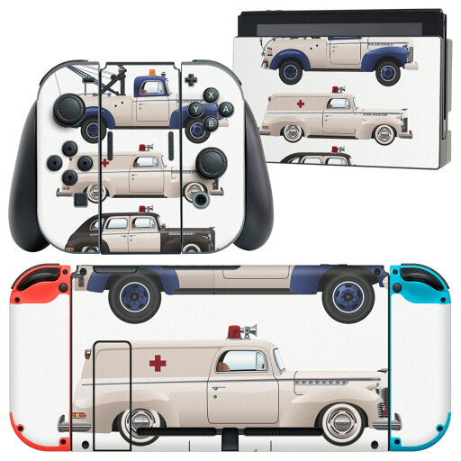 igsticker Nintendo Switch 用 デザインスキンシール 任天堂 ニンテンドー スイッチ 専用 本体ドック Joy-Con Joycon ジョイコン 専用 ゲーム機 カバー アクセサリー フィルム ステッカー 013785 乗り物 車