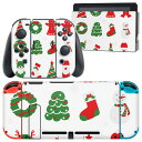 igsticker Nintendo Switch 用 デザインスキンシール 任天堂 ニンテンドー スイッチ 専用 本体ドック Joy-Con Joycon ジョイコン 専用 ゲーム機 カバー アクセサリー フィルム ステッカー 013797 クリスマス サンタ トナカイ
