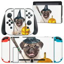 igsticker Nintendo Switch 用 デザインスキンシール 任天堂 ニンテンドー スイッチ 専用 本体ドック Joy-Con Joycon ジョイコン 専用 ゲーム機 カバー アクセサリー フィルム ステッカー 013835 ハロウィン 犬 動物