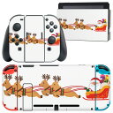 igsticker Nintendo Switch 用 デザインスキンシール 任天堂 ニンテンドー スイッチ 専用 本体ドック Joy-Con Joycon ジョイコン 専用 ゲーム機 カバー アクセサリー フィルム ステッカー 013838 クリスマス サンタ トナカイ