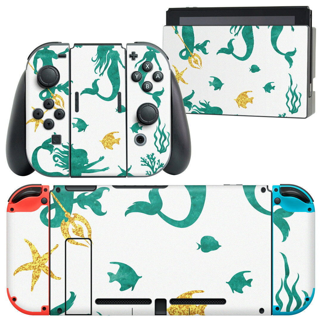 製品名 Nintendo Switch 本体裏面＆ドック正面＆ジョイコン専用 デザインスキンシール セット内容 Nintendo Switch 本体＆ドック＆ジョイコン用スキンシール（各1枚） ニンテンドースイッチ専用です。携帯機のSwitch LiteやProコンには対応していません。 商品特徴 再剥離性シートを素材に採用し、細かな位置調整がしやすく貼り直しが容易です。専用の業務プリンターを使い、商品画像と遜色のない美しい印刷仕上がり。 注意事項 画像はサンプルですので、ご覧の環境によっては多少色味に違いを感じる場合がございます。 イメージと違った、モニターと色味が異なるという理由での交換や返金はご対応出来かねます。スキンシールのみの販売で、ニンテンドースイッチ本体などは付属しません。シワができた場合、ドライヤーなどで軽く温め、外側に向けてシワを伸ばすように貼ってください。初回貼付時の位置調整や貼り直しは可能ですが、しっかりと押し付けて接着させた後の再剥離、再利用は保証しておりません。また接着部に油分や汚れが付着しますと角の部分は剥がれやすくなりますので、貼付時はあまり触れないようにご注意ください。無地のセミグロスシートにデザインをプリントした商品で、デコなどの加工はございません。 凹凸や光沢があるように見えたり布地や金属を素材にしたように見える商品もありますが、デザインの図版によるものです。印刷時に微妙な画像のズレが生じる場合がございます。ご注文後に1点1点制作する受注生産品の為、不良品以外のご返品や交換は固くお断りします。当店における繰り返しの実機テストでは問題ありませんでしたが、経過年数や使用環境により、シールを剥がす際に本体の塗装が一部剥がれる可能性があります。恐れ入りますが、万が一そのような状況になった場合でも当店ではゲーム機本体の保証は出来かねますので、予めご理解の上お求めください。 商品発送 完全受注生産のハンドメイド商品となりますので、既製品と比べて発送までお時間を頂いています。 基本的に決済確認後2?3営業日、最大で10営業日での発送となります。繁忙期や休業日明けの場合はさらに時間がかかる場合があります。 その際には別途メールにてご連絡致します。メール便の場合、発送日から到着までに2?4日ほどかかる場合が多く、紛失などの保障もご対応できかねます。あらかじめご了承下さい。