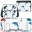 igsticker Nintendo Switch 用 デザインスキンシール 任天堂 ニンテンドー スイッチ 専用 本体ドック Joy-Con Joycon ジョイコン 専用 ゲーム機 カバー アクセサリー フィルム ステッカー 013907 イルカ　海　アニマル
