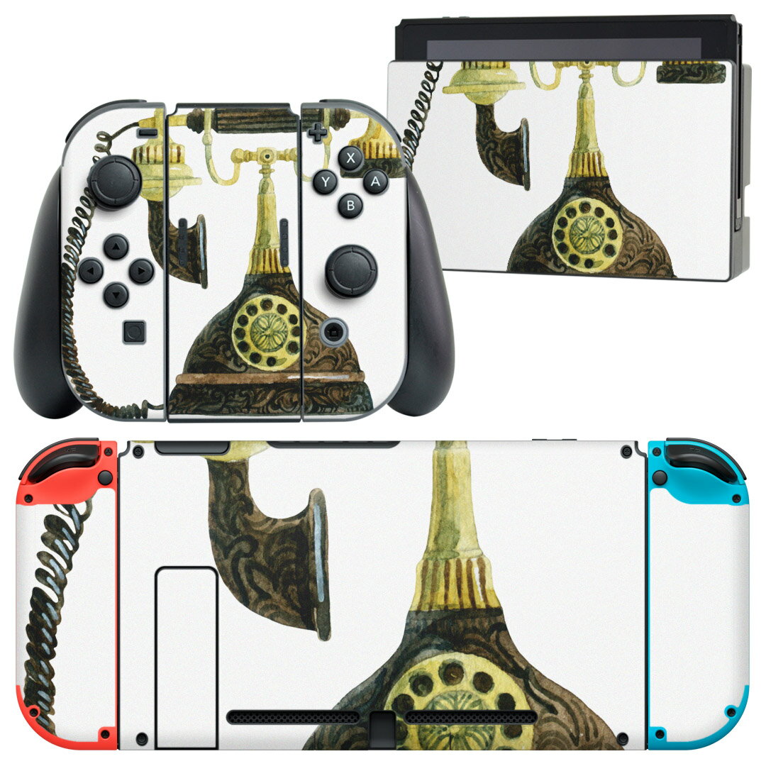 製品名 Nintendo Switch 本体裏面＆ドック正面＆ジョイコン専用 デザインスキンシール セット内容 Nintendo Switch 本体＆ドック＆ジョイコン用スキンシール（各1枚） ニンテンドースイッチ専用です。携帯機のSwitch LiteやProコンには対応していません。 商品特徴 再剥離性シートを素材に採用し、細かな位置調整がしやすく貼り直しが容易です。専用の業務プリンターを使い、商品画像と遜色のない美しい印刷仕上がり。 注意事項 画像はサンプルですので、ご覧の環境によっては多少色味に違いを感じる場合がございます。 イメージと違った、モニターと色味が異なるという理由での交換や返金はご対応出来かねます。スキンシールのみの販売で、ニンテンドースイッチ本体などは付属しません。シワができた場合、ドライヤーなどで軽く温め、外側に向けてシワを伸ばすように貼ってください。初回貼付時の位置調整や貼り直しは可能ですが、しっかりと押し付けて接着させた後の再剥離、再利用は保証しておりません。また接着部に油分や汚れが付着しますと角の部分は剥がれやすくなりますので、貼付時はあまり触れないようにご注意ください。無地のセミグロスシートにデザインをプリントした商品で、デコなどの加工はございません。 凹凸や光沢があるように見えたり布地や金属を素材にしたように見える商品もありますが、デザインの図版によるものです。印刷時に微妙な画像のズレが生じる場合がございます。ご注文後に1点1点制作する受注生産品の為、不良品以外のご返品や交換は固くお断りします。当店における繰り返しの実機テストでは問題ありませんでしたが、経過年数や使用環境により、シールを剥がす際に本体の塗装が一部剥がれる可能性があります。恐れ入りますが、万が一そのような状況になった場合でも当店ではゲーム機本体の保証は出来かねますので、予めご理解の上お求めください。 商品発送 完全受注生産のハンドメイド商品となりますので、既製品と比べて発送までお時間を頂いています。 基本的に決済確認後2?3営業日、最大で10営業日での発送となります。繁忙期や休業日明けの場合はさらに時間がかかる場合があります。 その際には別途メールにてご連絡致します。メール便の場合、発送日から到着までに2?4日ほどかかる場合が多く、紛失などの保障もご対応できかねます。あらかじめご了承下さい。