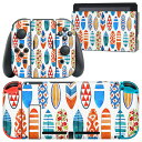 igsticker Nintendo Switch 用 デザインスキンシール 任天堂 ニンテンドー スイッチ 専用 本体ドック Joy-Con Joycon ジョイコン 専用 ゲーム機 カバー アクセサリー フィルム ステッカー 014007 サーフィン 海 ボード(2)