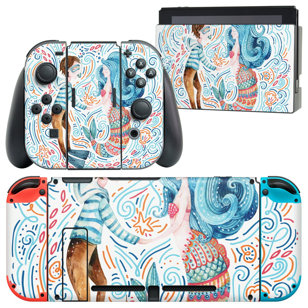 製品名 Nintendo Switch 本体裏面＆ドック正面＆ジョイコン専用 デザインスキンシール セット内容 Nintendo Switch 本体＆ドック＆ジョイコン用スキンシール（各1枚） ニンテンドースイッチ専用です。携帯機のSwitch LiteやProコンには対応していません。 商品特徴 再剥離性シートを素材に採用し、細かな位置調整がしやすく貼り直しが容易です。専用の業務プリンターを使い、商品画像と遜色のない美しい印刷仕上がり。 注意事項 画像はサンプルですので、ご覧の環境によっては多少色味に違いを感じる場合がございます。 イメージと違った、モニターと色味が異なるという理由での交換や返金はご対応出来かねます。スキンシールのみの販売で、ニンテンドースイッチ本体などは付属しません。シワができた場合、ドライヤーなどで軽く温め、外側に向けてシワを伸ばすように貼ってください。初回貼付時の位置調整や貼り直しは可能ですが、しっかりと押し付けて接着させた後の再剥離、再利用は保証しておりません。また接着部に油分や汚れが付着しますと角の部分は剥がれやすくなりますので、貼付時はあまり触れないようにご注意ください。無地のセミグロスシートにデザインをプリントした商品で、デコなどの加工はございません。 凹凸や光沢があるように見えたり布地や金属を素材にしたように見える商品もありますが、デザインの図版によるものです。印刷時に微妙な画像のズレが生じる場合がございます。ご注文後に1点1点制作する受注生産品の為、不良品以外のご返品や交換は固くお断りします。当店における繰り返しの実機テストでは問題ありませんでしたが、経過年数や使用環境により、シールを剥がす際に本体の塗装が一部剥がれる可能性があります。恐れ入りますが、万が一そのような状況になった場合でも当店ではゲーム機本体の保証は出来かねますので、予めご理解の上お求めください。 商品発送 完全受注生産のハンドメイド商品となりますので、既製品と比べて発送までお時間を頂いています。 基本的に決済確認後2?3営業日、最大で10営業日での発送となります。繁忙期や休業日明けの場合はさらに時間がかかる場合があります。 その際には別途メールにてご連絡致します。メール便の場合、発送日から到着までに2?4日ほどかかる場合が多く、紛失などの保障もご対応できかねます。あらかじめご了承下さい。