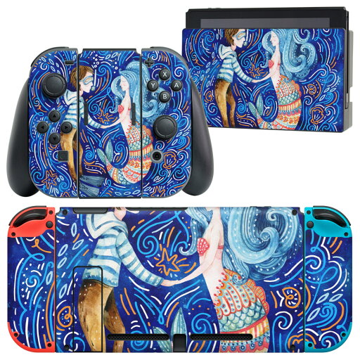 igsticker Nintendo Switch 用 デザインスキンシール 任天堂 ニンテンドー スイッチ 専用 本体ドック Joy-Con Joycon ジョイコン 専用 ゲーム機 カバー アクセサリー フィルム ステッカー 014085 人魚 海 青 igsticker Nintendo Switch 用 デザインスキンシール 任天堂 ニンテンドー スイッチ 専用 本体ドック Joy-Con Joycon ジョイコン 専用 ゲーム機 カバー アクセサリー フィルム ステッカー 014085 人魚 海 青