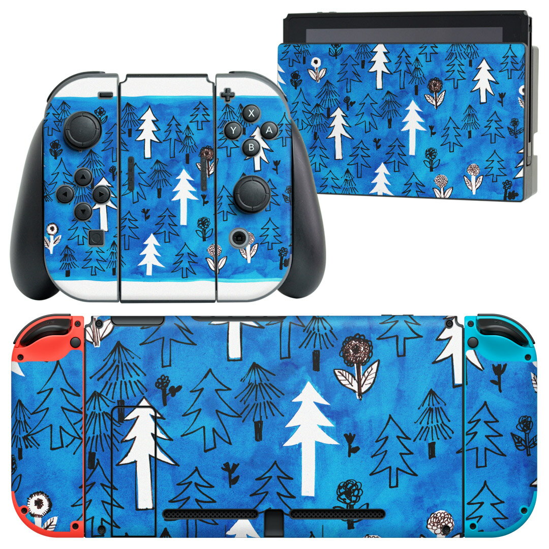 igsticker Nintendo Switch 用 デザインスキンシール 任天堂 ニンテンドー スイッチ 専用 本体ドック Joy-Con Joycon ジョイコン 専用 ゲーム機 カバー アクセサリー フィルム ステッカー 014212 風景 木 植物