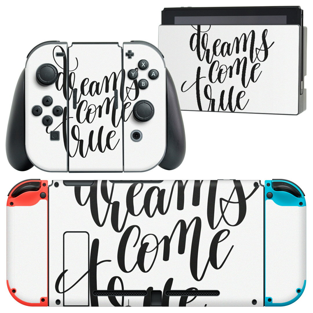 igsticker Nintendo Switch 用 デザインスキンシール 任天堂 ニンテンドー スイッチ 専用 本体ドック Joy-Con Joycon ジョイコン 専用 ゲーム機 カバー アクセサリー フィルム ステッカー 014252 英語 文字 シンプル