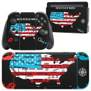 igsticker Nintendo Switch 用 デザインスキンシール 任天堂 ニンテンドー スイッチ 専用 本体ドック Joy-Con Joycon ジョイコン 専用 ゲーム機 カバー アクセサリー フィルム ステッカー 014295 アメリカ 国旗 地図(2)