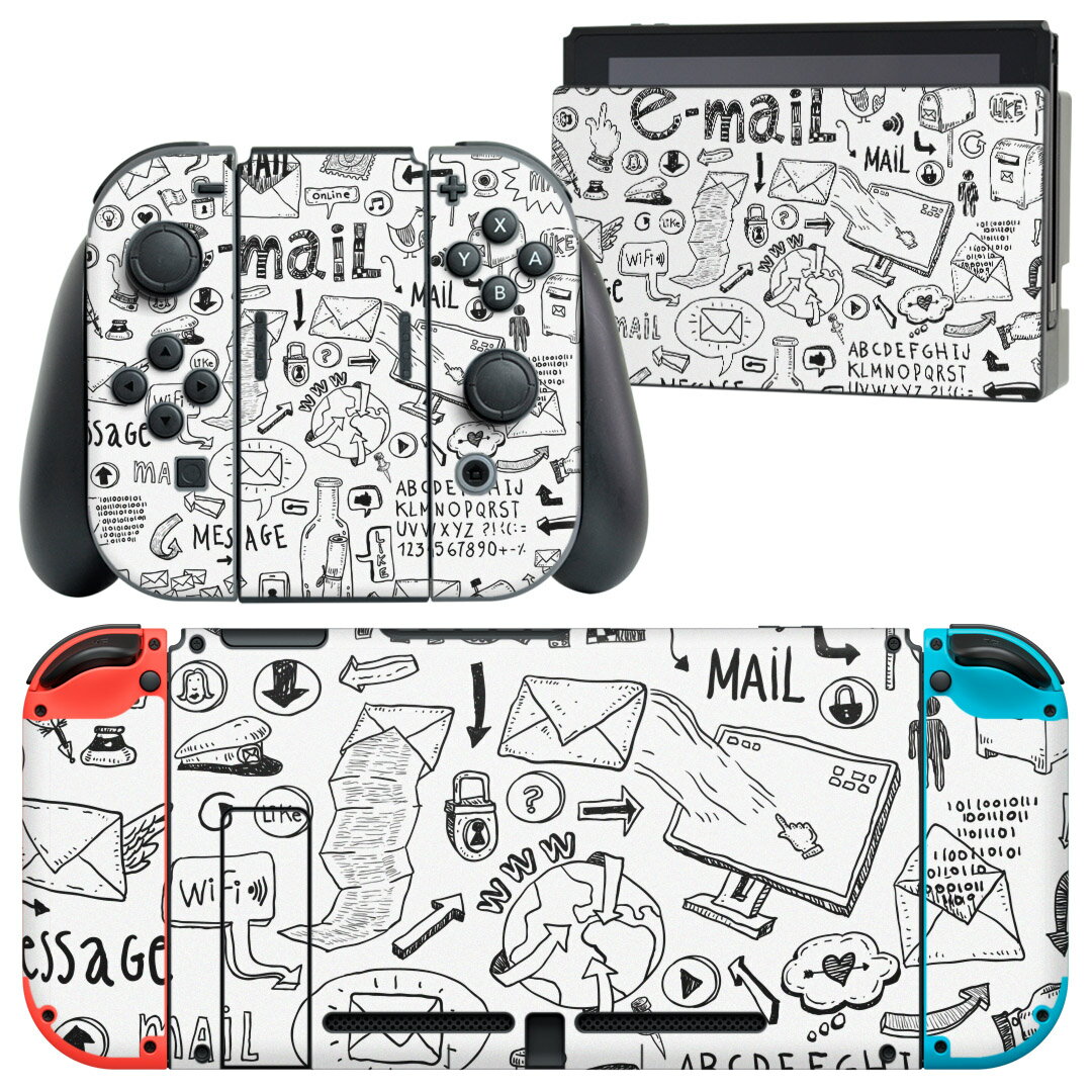 igsticker Nintendo Switch 用 デザインスキンシール 任天堂 ニンテンドー スイッチ 専用 本体ドック Joy-Con Joycon ジョイコン 専用 ゲーム機 カバー アクセサリー フィルム ステッカー 014326 メール 手紙 英語