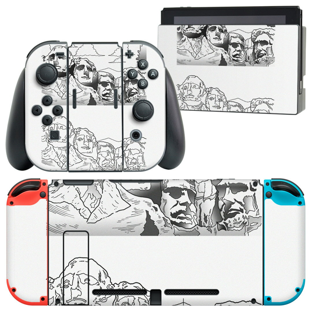 igsticker Nintendo Switch 用 デザインスキンシール 任天堂 ニンテンドー スイッチ 専用 本体ドック Joy-Con Joycon ジョイコン 専用 ゲーム機 カバー アクセサリー フィルム ステッカー 014357 モアイ像　風景