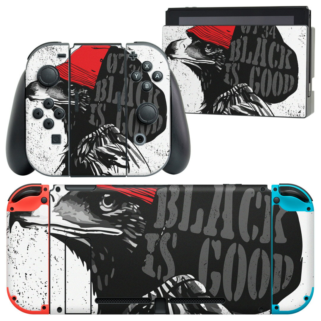 igsticker Nintendo Switch 用 デザインスキンシール 任天堂 ニンテンドー スイッチ 専用 本体ドック Joy-Con Joycon ジョイコン 専用 ゲーム機 カバー アクセサリー フィルム ステッカー 014396 鷹　英語　ロゴ