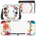 igsticker Nintendo Switch 用 デザインスキンシール 任天堂 ニンテンドー スイッチ 専用 本体ドック Joy-Con Joycon ジョイコン 専用 ゲーム機 カバー アクセサリー フィルム ステッカー 014398 花 リース カラフル(2)