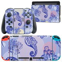 igsticker Nintendo Switch 用 デザインスキンシール 任天堂 ニンテンドー スイッチ 専用 本体ドック Joy-Con Joycon ジョイコン 専用 ゲーム機 カバー アクセサリー フィルム ステッカー 014506 海　生き物　貝殻