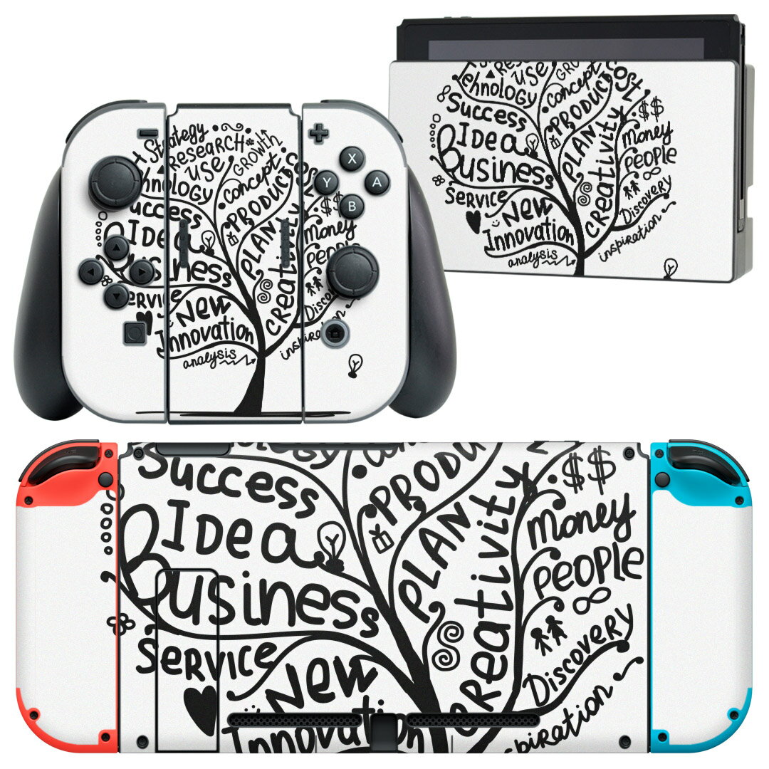 igsticker Nintendo Switch 用 デザインスキンシール 任天堂 ニンテンドー スイッチ 専用 本体ドック Joy-Con Joycon ジョイコン 専用 ゲーム機 カバー アクセサリー フィルム ステッカー 014608 英語 木 植物