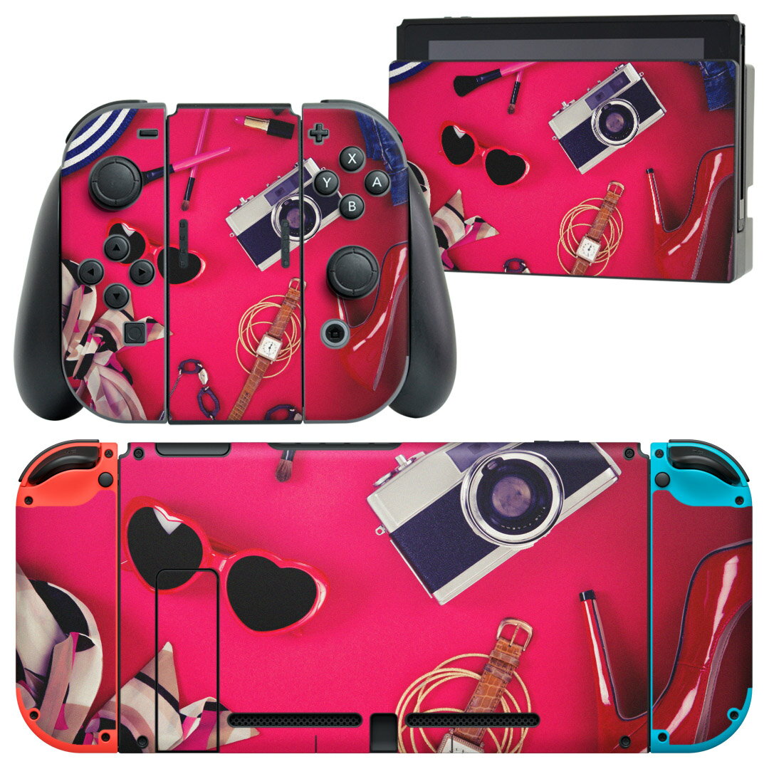 igsticker Nintendo Switch 用 デザインスキンシール 任天堂 ニンテンドー スイッチ 専用 本体ドック Joy-Con Joycon ジョイコン 専用 ゲーム機 カバー アクセサリー フィルム ステッカー 014657 ファッション　おしゃれ　カメラ
