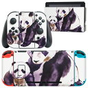 igsticker Nintendo Switch 用 デザインスキンシール 任天堂 ニンテンドー スイッチ 専用 本体ドック Joy-Con Joycon ジョイコン 専用 ゲーム機 カバー アクセサリー フィルム ステッカー 014707 パンダ 動物 アニマル
