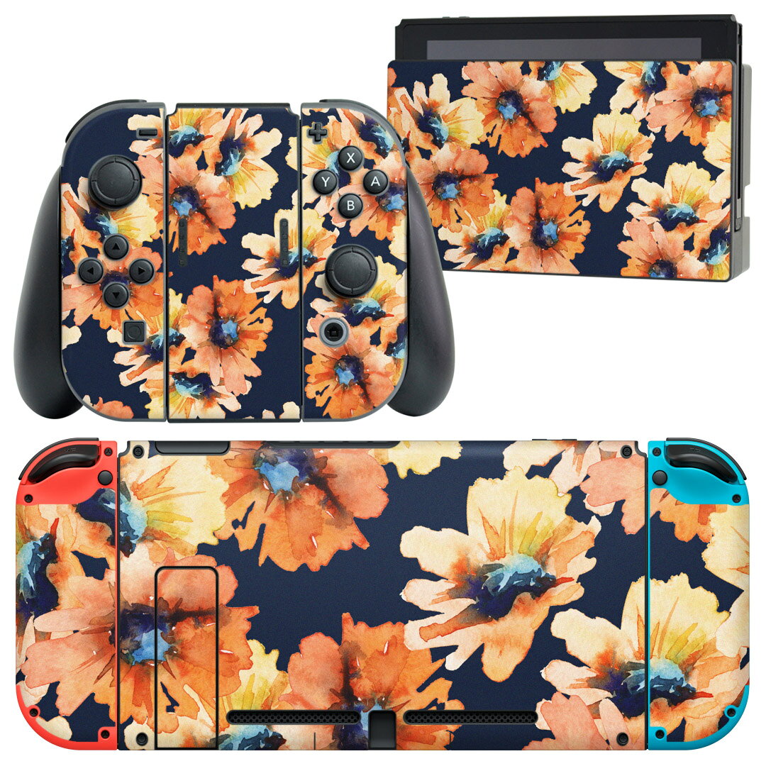 製品名 Nintendo Switch 本体裏面＆ドック正面＆ジョイコン専用 デザインスキンシール セット内容 Nintendo Switch 本体＆ドック＆ジョイコン用スキンシール（各1枚） ニンテンドースイッチ専用です。携帯機のSwitch LiteやProコンには対応していません。 商品特徴 再剥離性シートを素材に採用し、細かな位置調整がしやすく貼り直しが容易です。専用の業務プリンターを使い、商品画像と遜色のない美しい印刷仕上がり。 注意事項 画像はサンプルですので、ご覧の環境によっては多少色味に違いを感じる場合がございます。 イメージと違った、モニターと色味が異なるという理由での交換や返金はご対応出来かねます。スキンシールのみの販売で、ニンテンドースイッチ本体などは付属しません。シワができた場合、ドライヤーなどで軽く温め、外側に向けてシワを伸ばすように貼ってください。初回貼付時の位置調整や貼り直しは可能ですが、しっかりと押し付けて接着させた後の再剥離、再利用は保証しておりません。また接着部に油分や汚れが付着しますと角の部分は剥がれやすくなりますので、貼付時はあまり触れないようにご注意ください。無地のセミグロスシートにデザインをプリントした商品で、デコなどの加工はございません。 凹凸や光沢があるように見えたり布地や金属を素材にしたように見える商品もありますが、デザインの図版によるものです。印刷時に微妙な画像のズレが生じる場合がございます。ご注文後に1点1点制作する受注生産品の為、不良品以外のご返品や交換は固くお断りします。当店における繰り返しの実機テストでは問題ありませんでしたが、経過年数や使用環境により、シールを剥がす際に本体の塗装が一部剥がれる可能性があります。恐れ入りますが、万が一そのような状況になった場合でも当店ではゲーム機本体の保証は出来かねますので、予めご理解の上お求めください。 商品発送 完全受注生産のハンドメイド商品となりますので、既製品と比べて発送までお時間を頂いています。 基本的に決済確認後2?3営業日、最大で10営業日での発送となります。繁忙期や休業日明けの場合はさらに時間がかかる場合があります。 その際には別途メールにてご連絡致します。メール便の場合、発送日から到着までに2?4日ほどかかる場合が多く、紛失などの保障もご対応できかねます。あらかじめご了承下さい。