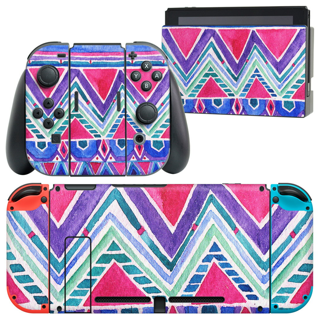 igsticker Nintendo Switch 用 デザインスキンシール 任天堂 ニンテンドー スイッチ 専用 本体ドック Joy-Con Joycon ジョイコン 専用 ゲーム機 カバー アクセサリー フィルム ステッカー 014777 模様　南国