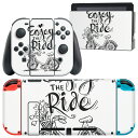 igsticker Nintendo Switch 用 デザインスキンシール 任天堂 ニンテンドー スイッチ 専用 本体ドック Joy-Con Joycon ジョイコン 専用 ゲーム機 カバー アクセサリー フィルム ステッカー 014799 自転車 イラスト 白黒