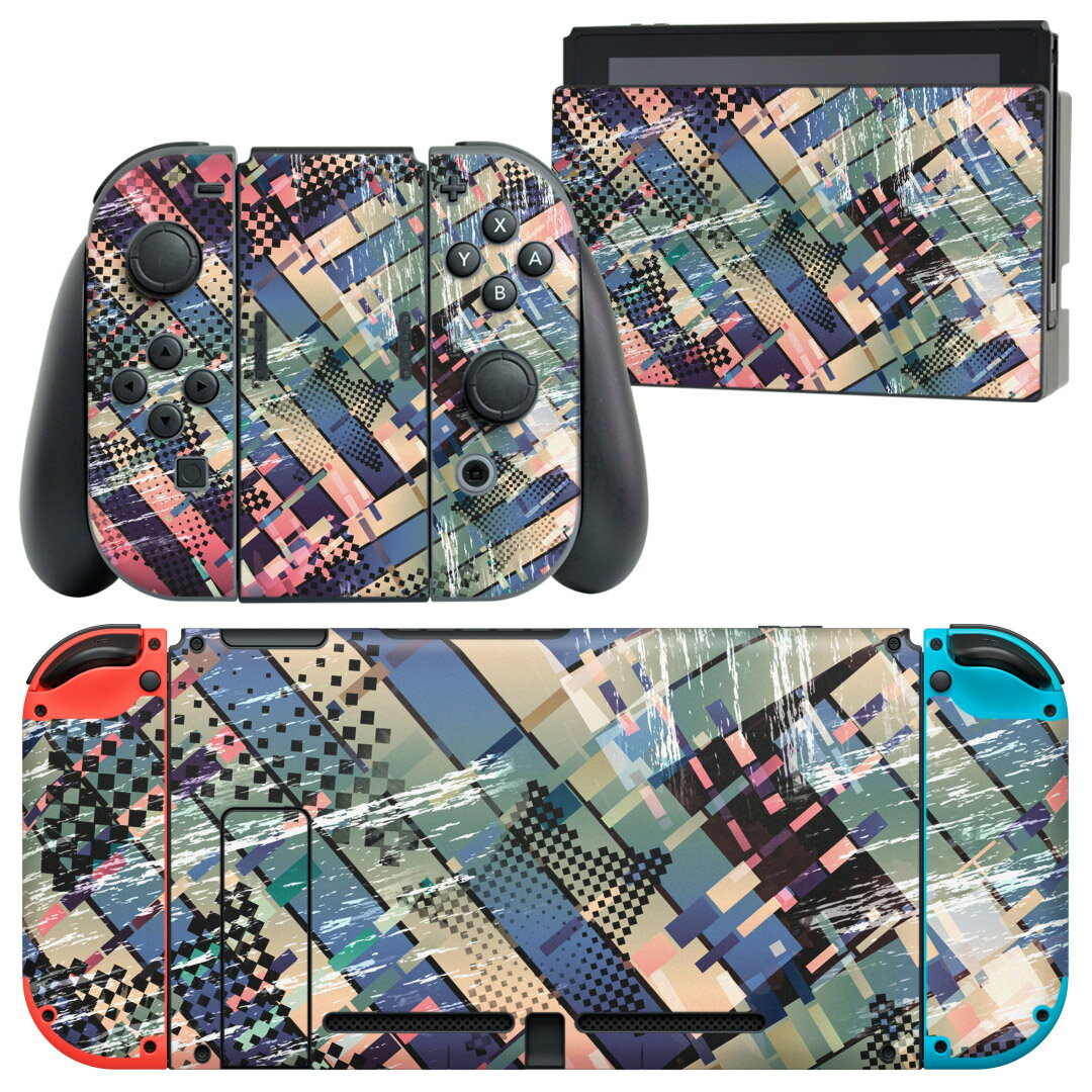 igsticker Nintendo Switch 用 デザインスキンシール 任天堂 ニンテンドー スイッチ 専用 本体ドック Joy-Con Joycon ジョイコン 専用 ゲーム機 カバー アクセサリー フィルム ステッカー 014859 星 デザイン