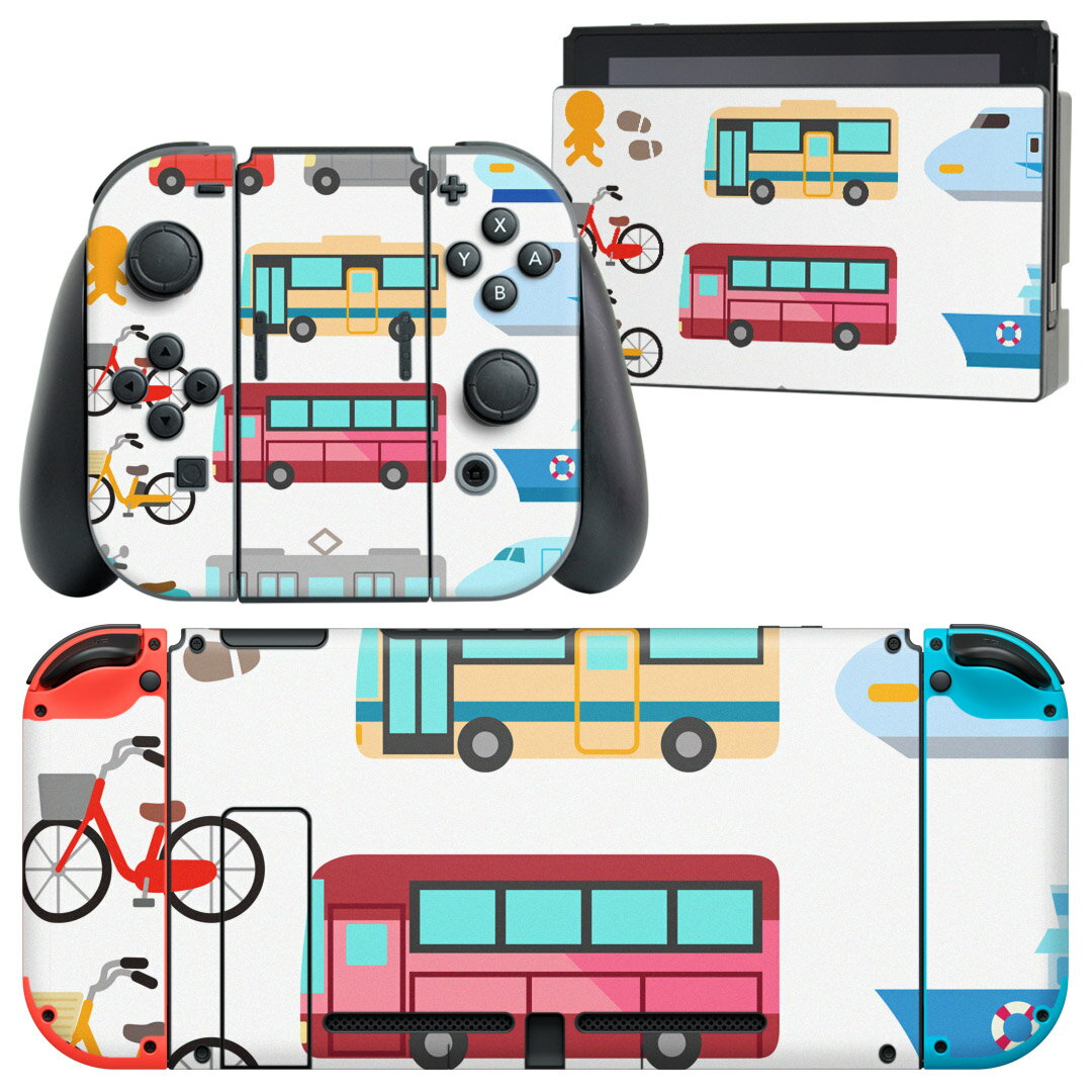 igsticker Nintendo Switch 用 デザインスキンシール 任天堂 ニンテンドー スイッチ 専用 本体ドック Joy-Con Joycon ジョイコン 専用 ゲーム機 カバー アクセサリー フィルム ステッカー 014913 乗り物　車　新幹線