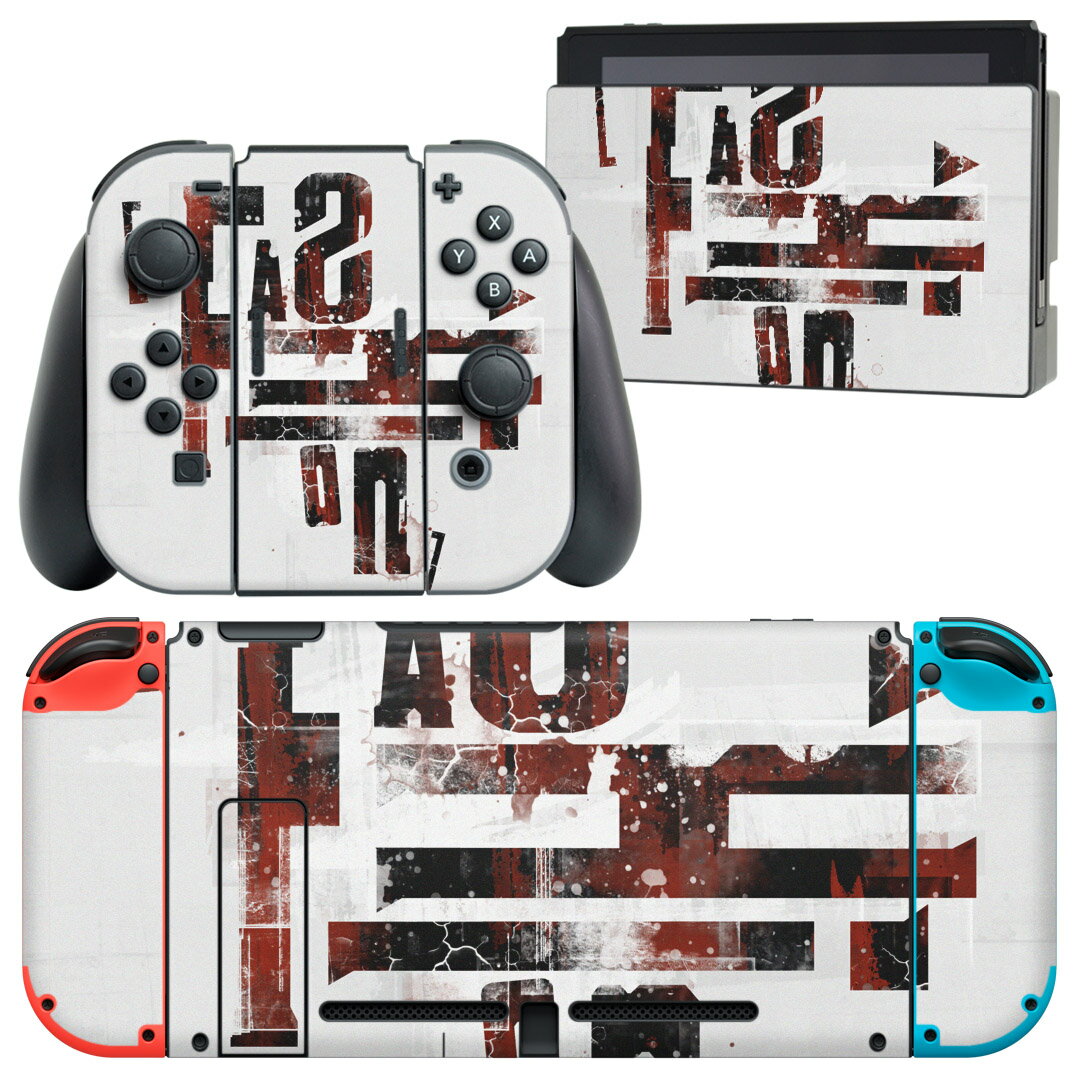 igsticker Nintendo Switch 用 デザインスキンシール 任天堂 ニンテンドー スイッチ 専用 本体ドック Joy-Con Joycon ジョイコン 専用 ゲーム機 カバー アクセサリー フィルム ステッカー 014969 イラスト 英字