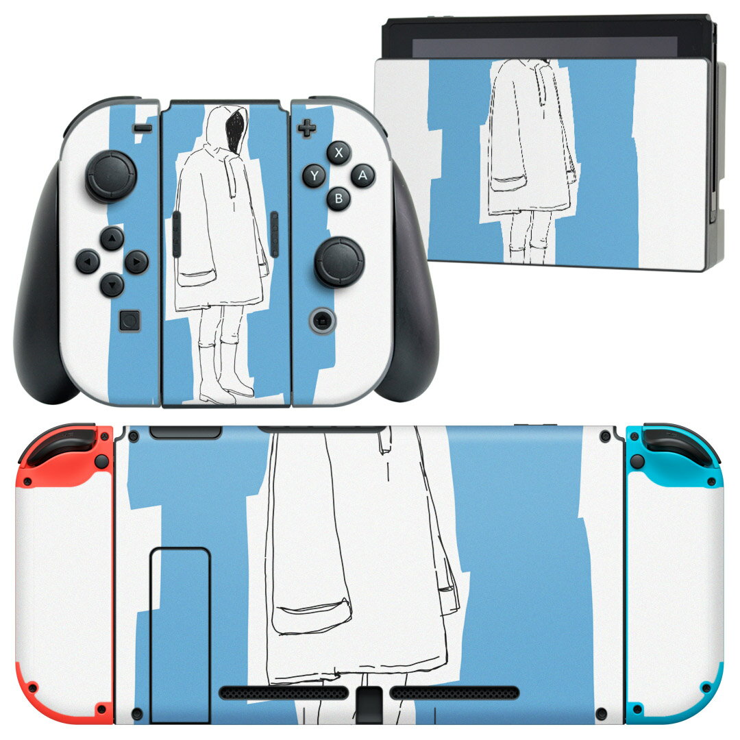 igsticker Nintendo Switch 用 デザインスキンシール 任天堂 ニンテンドー スイッチ 専用 本体ドック Joy-Con Joycon ジョイコン 専用 ゲーム機 カバー アクセサリー フィルム ステッカー 015567 手書き　絵　人間