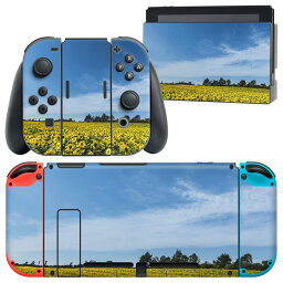 igsticker Nintendo Switch 用 デザインスキンシール 任天堂 ニンテンドー スイッチ 専用 本体ドック Joy-Con Joycon ジョイコン 専用 ゲーム機 カバー アクセサリー フィルム ステッカー 015740 ひまわり　花　景色　写真