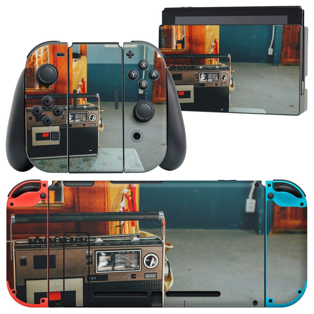 igsticker Nintendo Switch 用 デザインスキンシール 任天堂 ニンテンドー スイッチ 専用 本体ドック Joy-Con Joycon ジョイコン 専用 ゲーム機 カバー アクセサリー フィルム ステッカー 015880 レトロ　オーディオ　写真