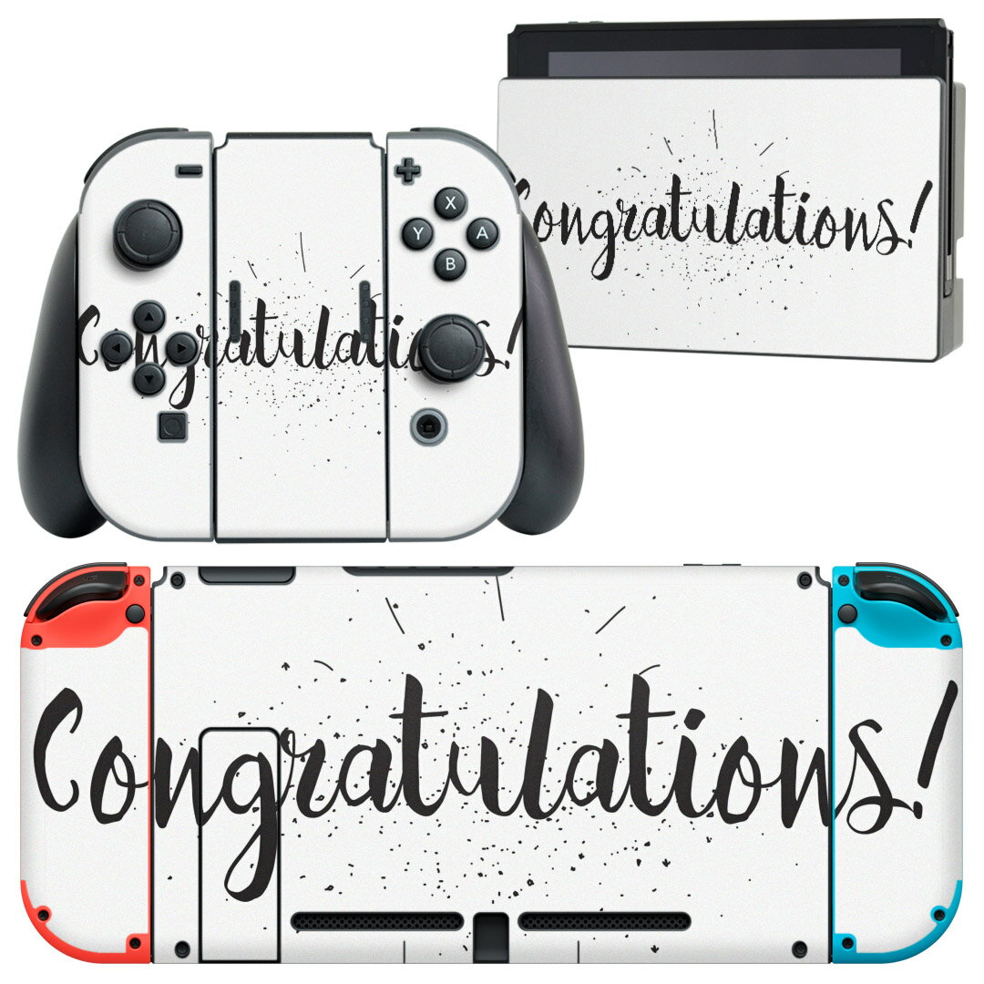 igsticker Nintendo Switch 用 デザインスキンシール 任天堂 ニンテンドー スイッチ 専用 本体ドック Joy-Con Joycon ジョイコン 専用 ゲーム機 カバー アクセサリー フィルム ステッカー 016274 英語