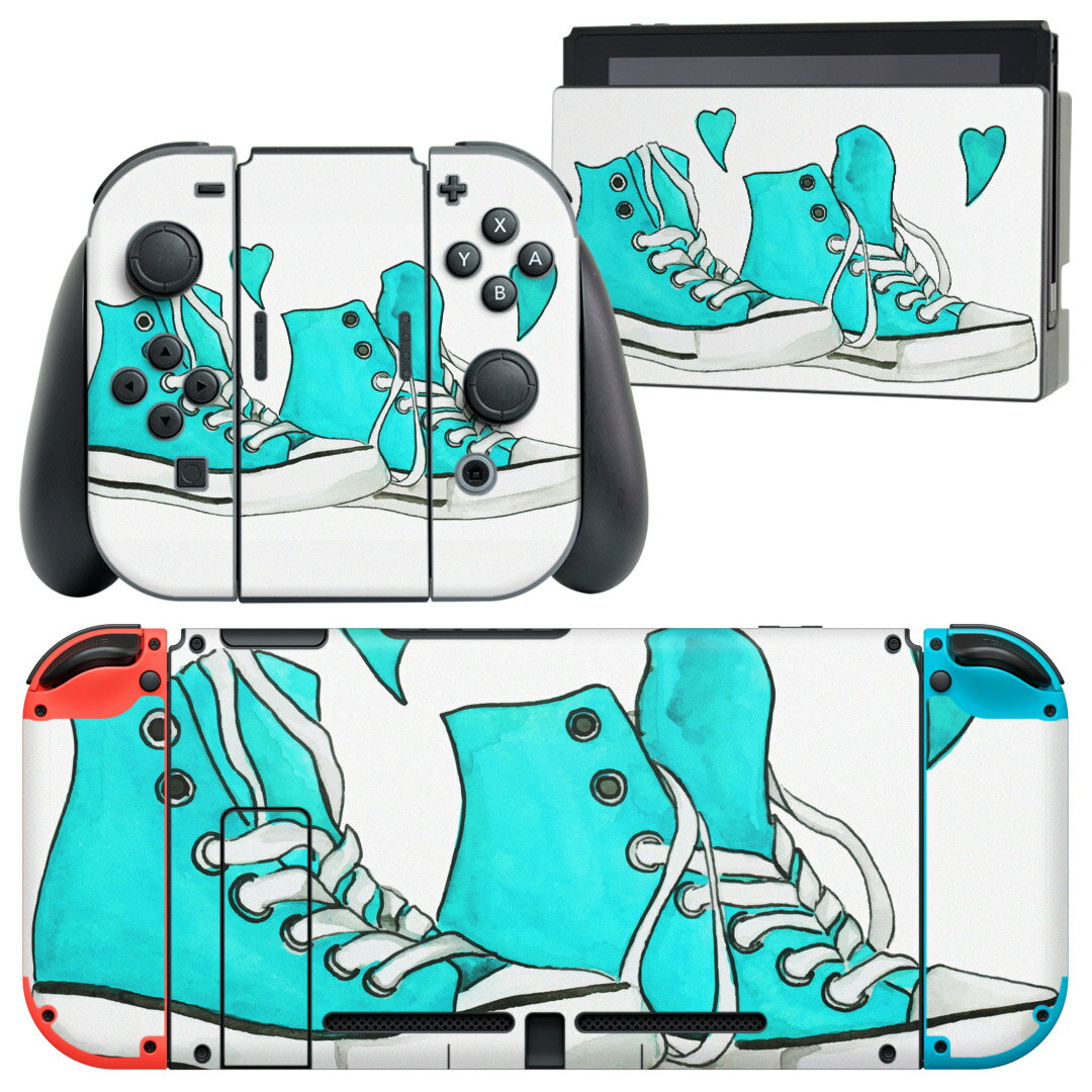 igsticker Nintendo Switch 用 デザインスキンシール 任天堂 ニンテンドー スイッチ 専用 本体ドック Joy-Con Joycon ジョイコン 専用 ゲーム機 カバー アクセサリー フィルム ステッカー 016313 靴 スニーカー