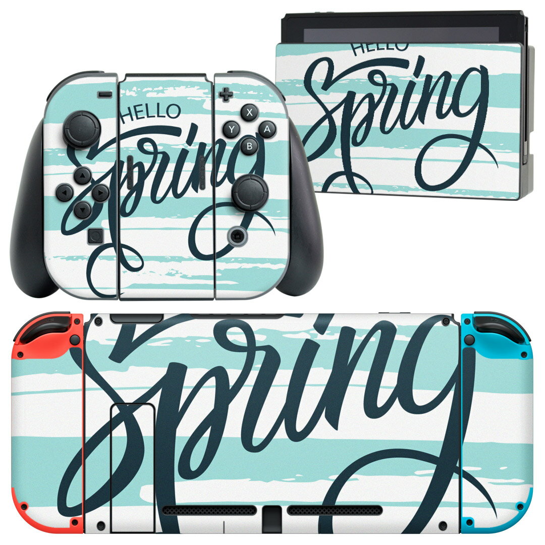 igsticker Nintendo Switch 用 デザインスキンシール 任天堂 ニンテンドー スイッチ 専用 本体ドック Joy-Con Joycon ジョイコン 専用 ゲーム機 カバー アクセサリー フィルム ステッカー 016319 英語　英文　モノクロ