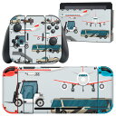 igsticker Nintendo Switch 用 デザインスキンシール 任天堂 ニンテンドー スイッチ 専用 本体ドック Joy-Con Joycon ジョイコン 専用 ゲーム機 カバー アクセサリー フィルム ステッカー 016428 乗り物 飛行機 バス トラック 車(2)