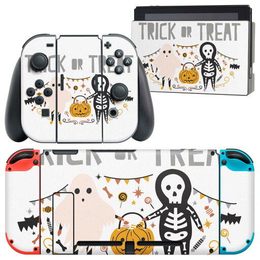 igsticker Nintendo Switch 用 デザインスキンシール 任天堂 ニンテンドー スイッチ 専用 本体ドック Joy-Con Joycon ジョイコン 専用 ゲーム機 カバー アクセサリー フィルム ステッカー 017440 ハロウィン かわいい おばけ ガイコツ かわいい igsticker Nintendo Switch 用 デザインスキンシール 任天堂 ニンテンドー スイッチ 専用 本体ドック Joy-Con Joycon ジョイコン 専用 ゲーム機 カバー アクセサリー フィルム ステッカー 017440 ハロウィン かわいい おばけ ガイコツ かわいい